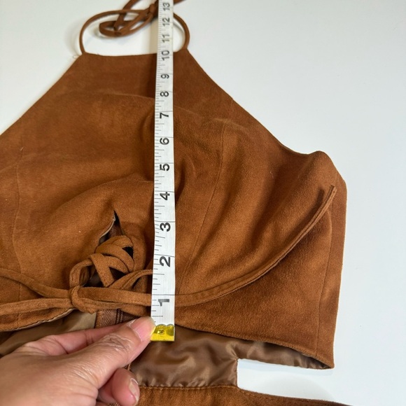 TOBI AS ONE FAUX SUEDE ROMPER - CAMEL - Picture 7 of 13